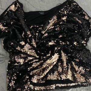 Gold/black sequin shirt